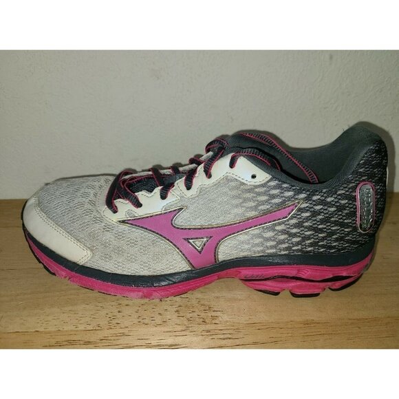 Mizuno Wave Rider 18 Womens J1GD150331 Pink Running Cross Training Shoes Sz 7.5W - Picture 1 of 4